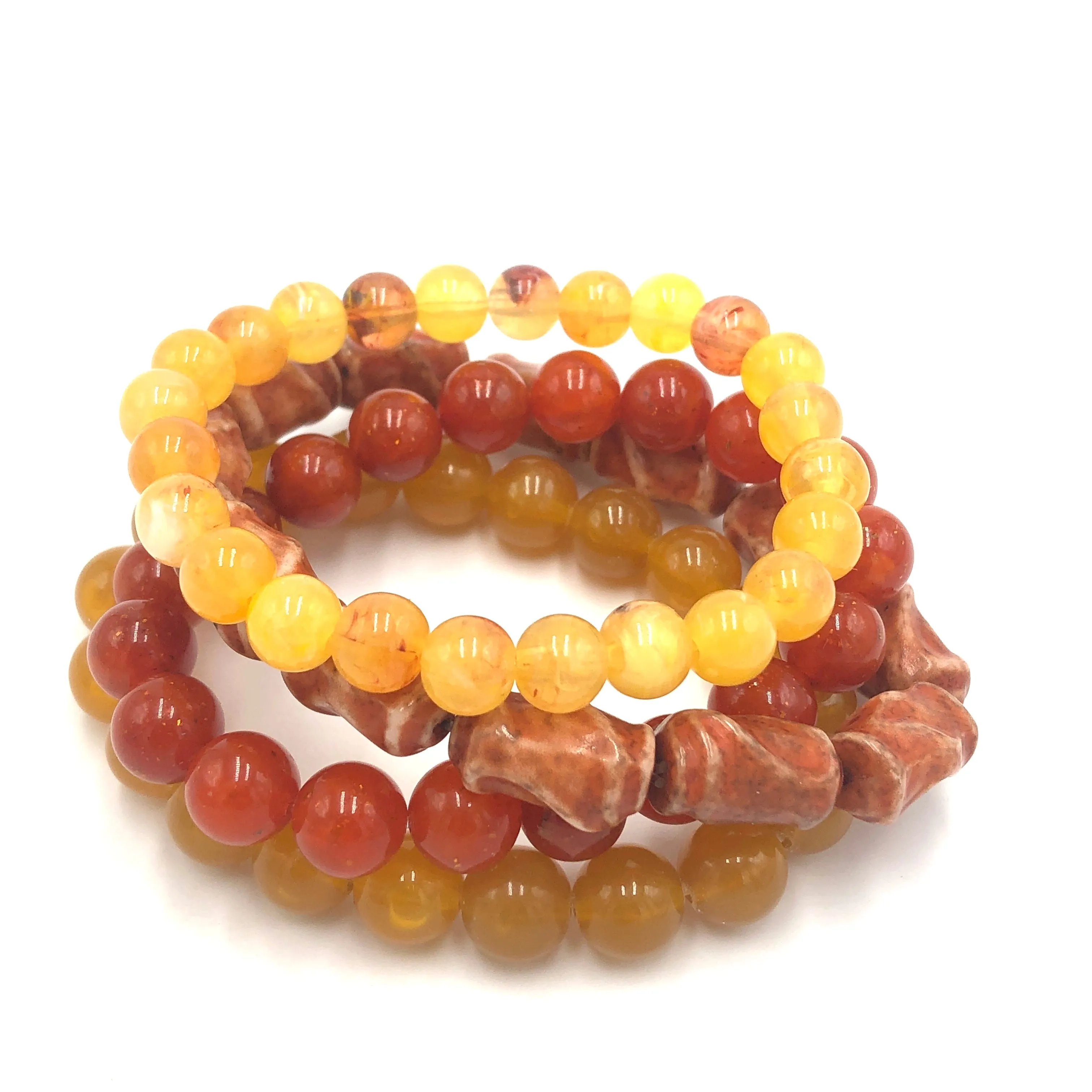 Autumn Mist Stack and Stretch Bracelet Set