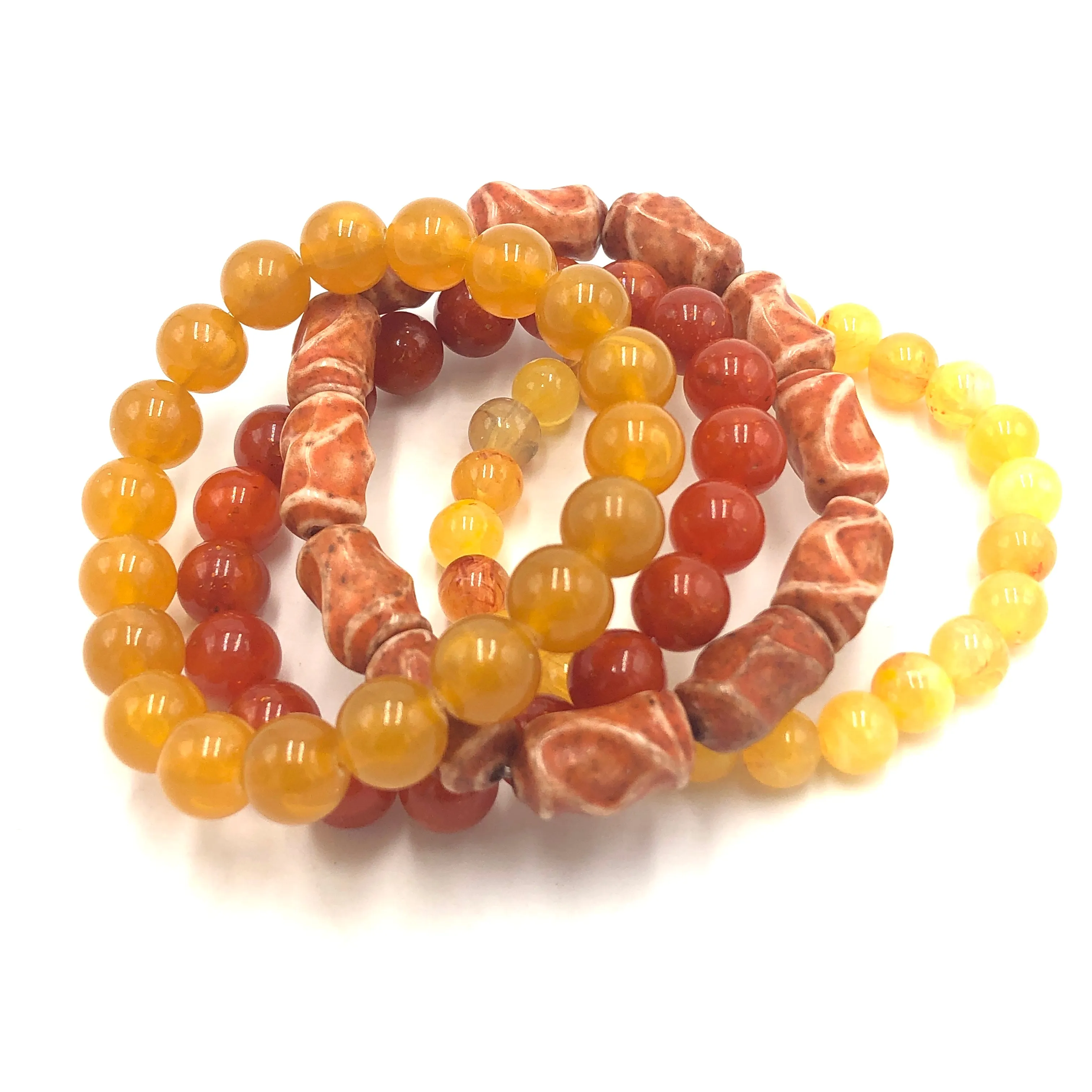 Autumn Mist Stack and Stretch Bracelet Set