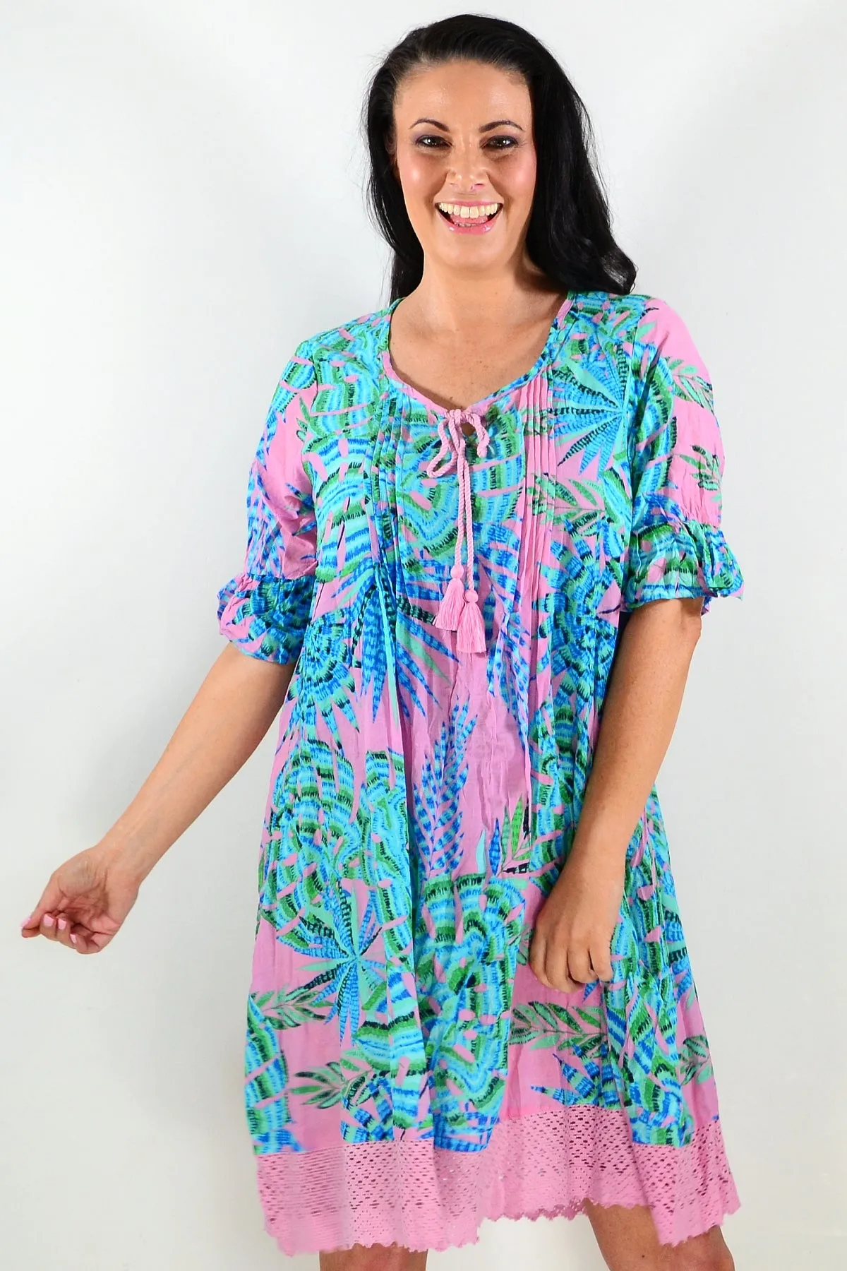 Baby Pink Hannah Tunic Boho Dress