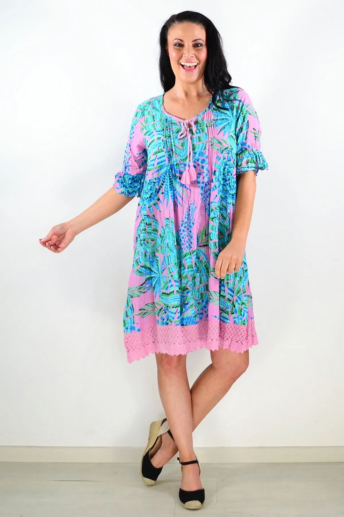 Baby Pink Hannah Tunic Boho Dress