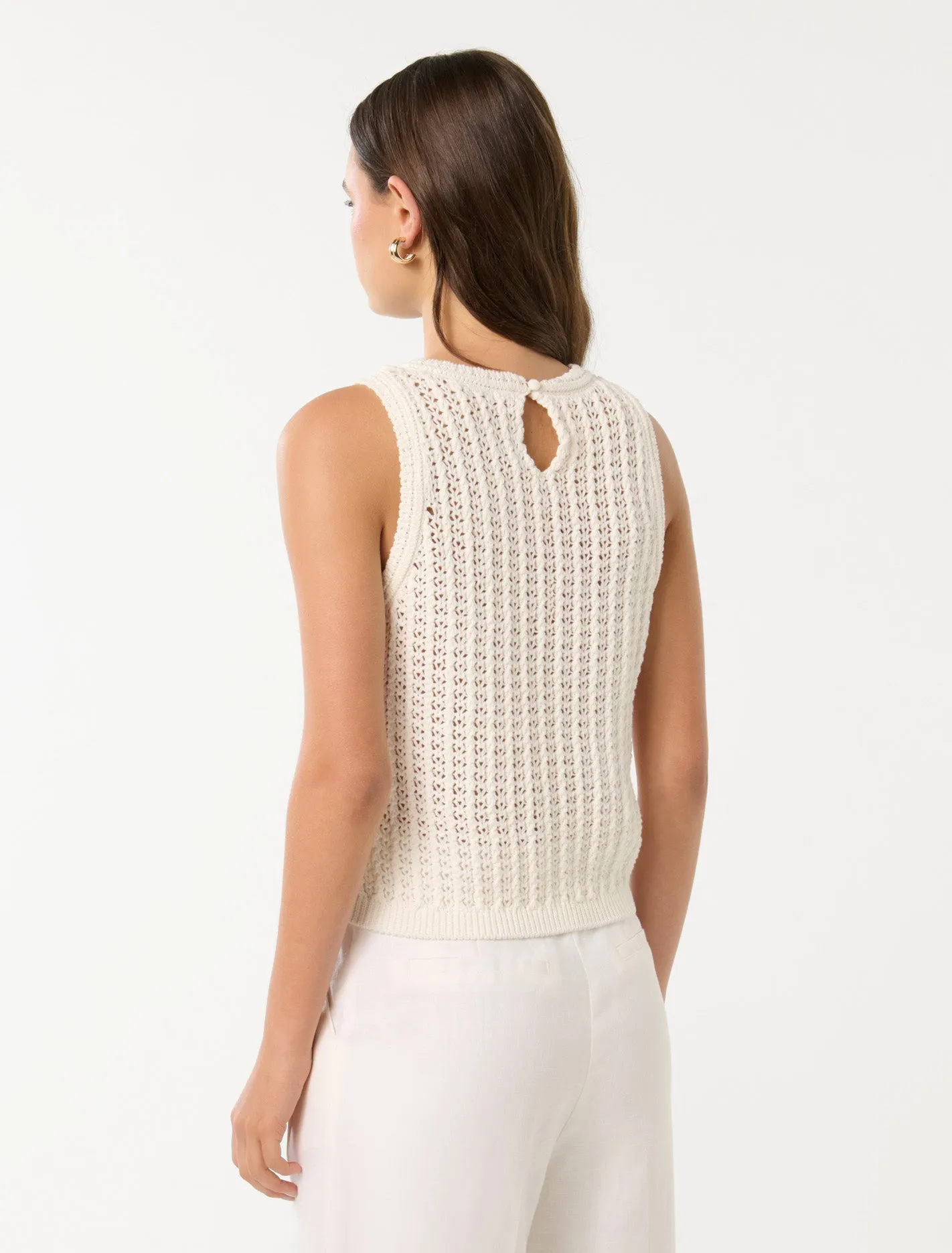 Bailee Crochet Look Racer Top