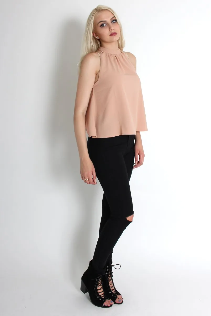 Bailey Nude High Neck Top