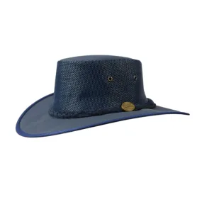 Barmah 1057NA Canvas Drover Airflow Hat - Navy