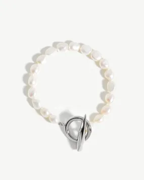 Baroque Pearl Claw T-Bar Bracelet | Sterling Silver/Pearl