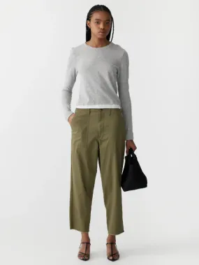 Bassike Stretch Cotton Relaxed Pant - Military