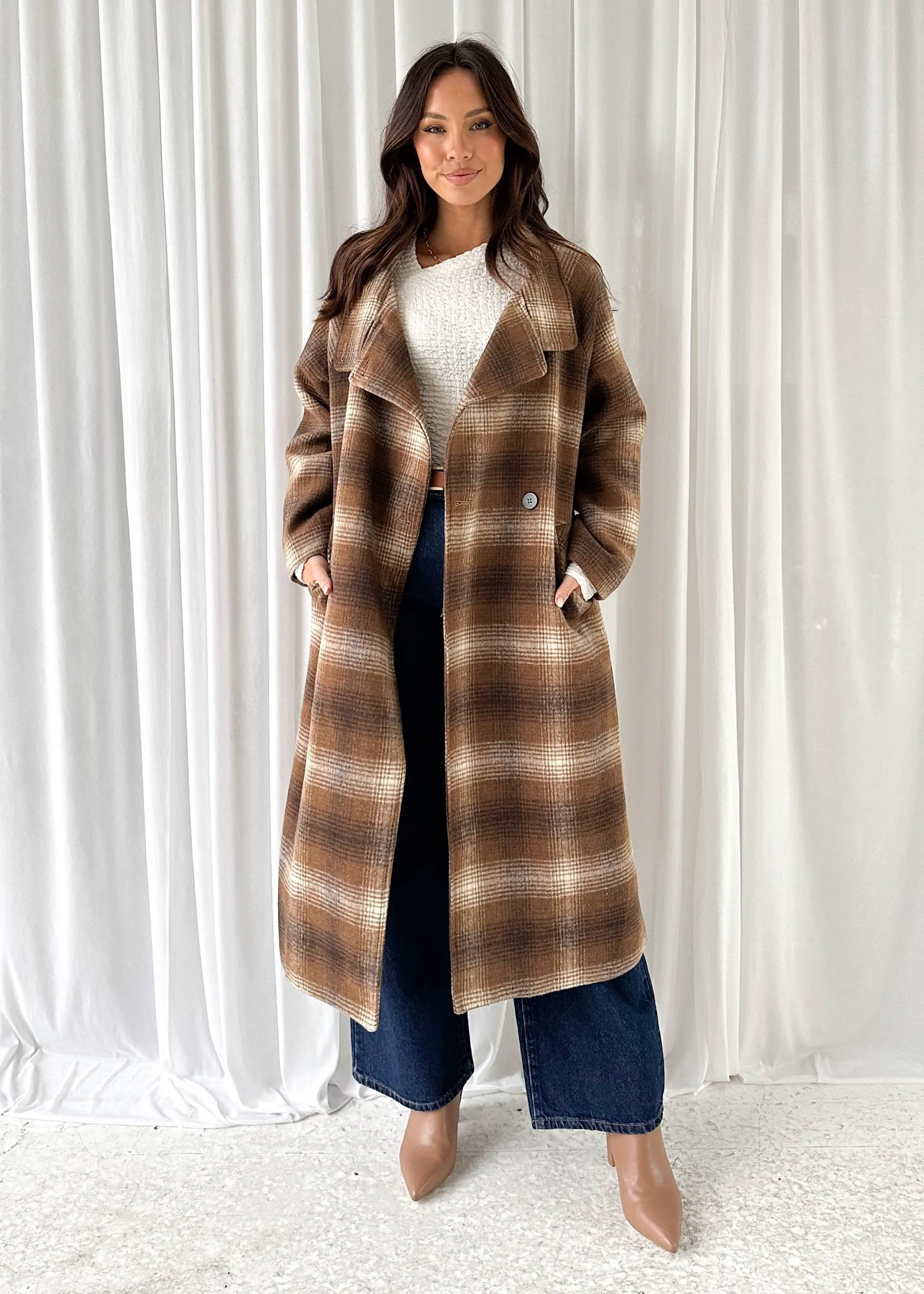 Becky Coat - Brown Check