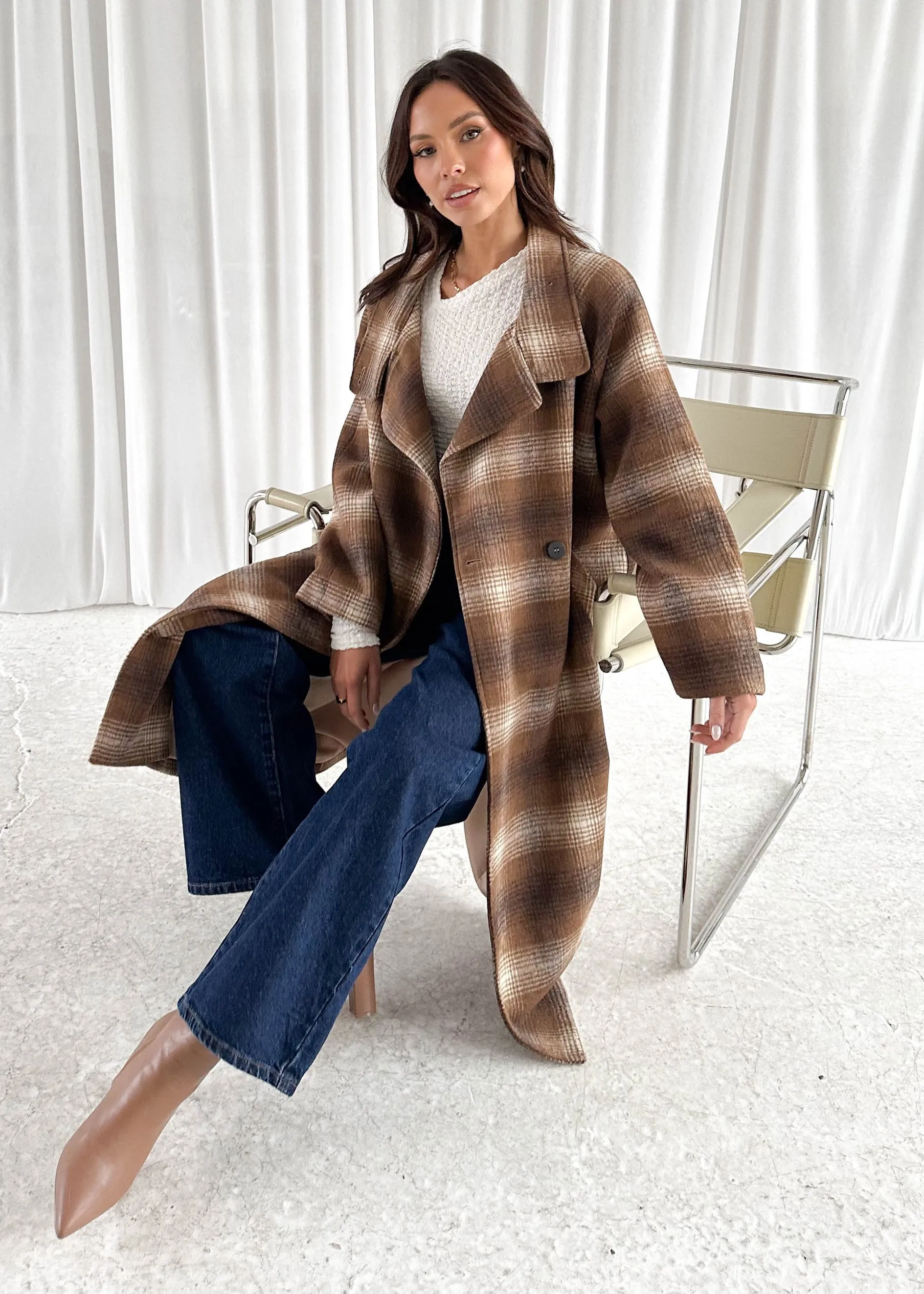 Becky Coat - Brown Check