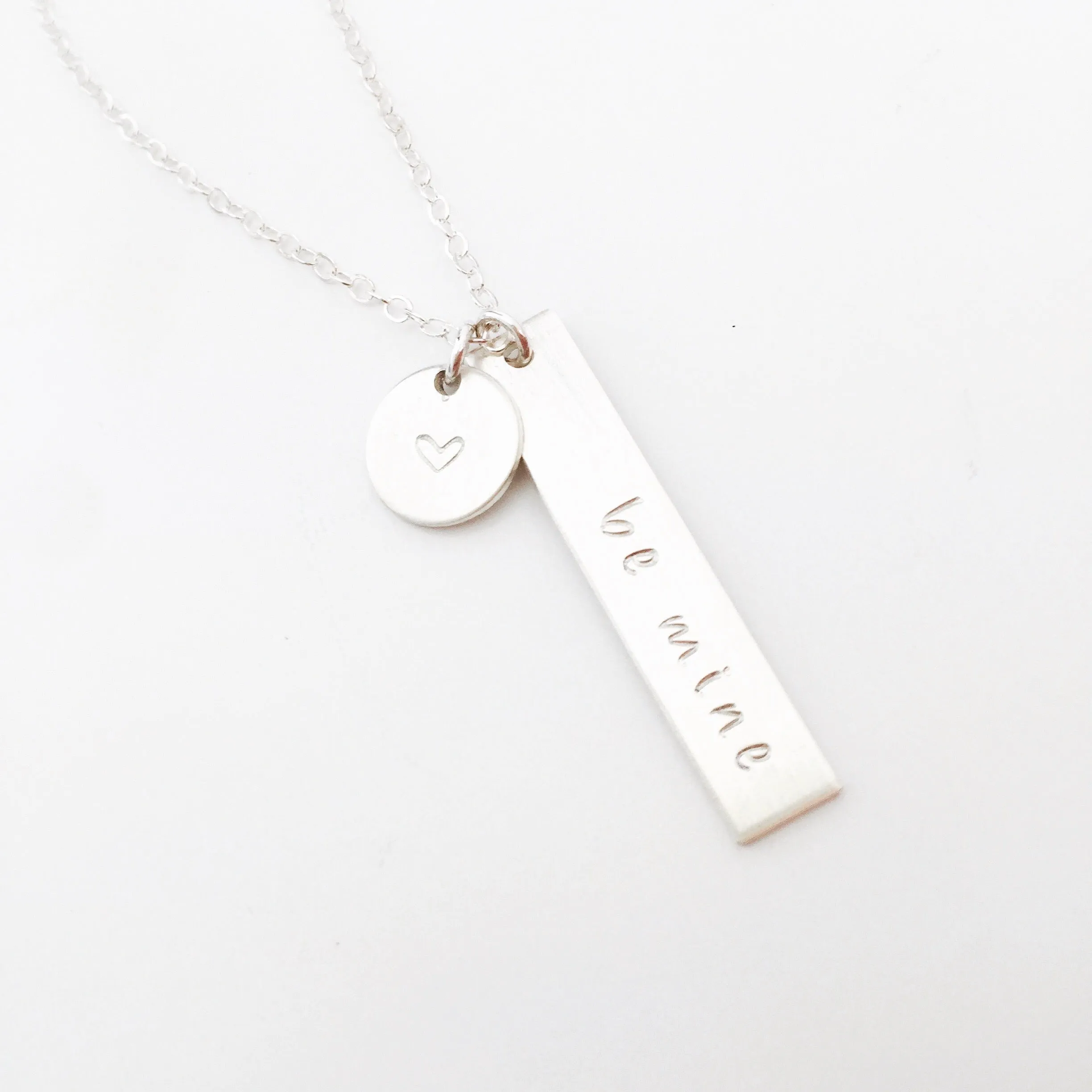 Bella • Short Hanging Bar & Small Pendant Necklace