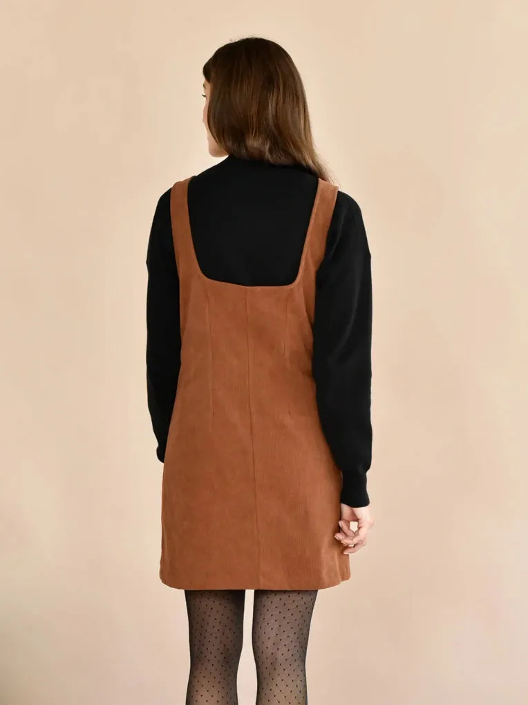 Betty Cognac Corduroy Dress