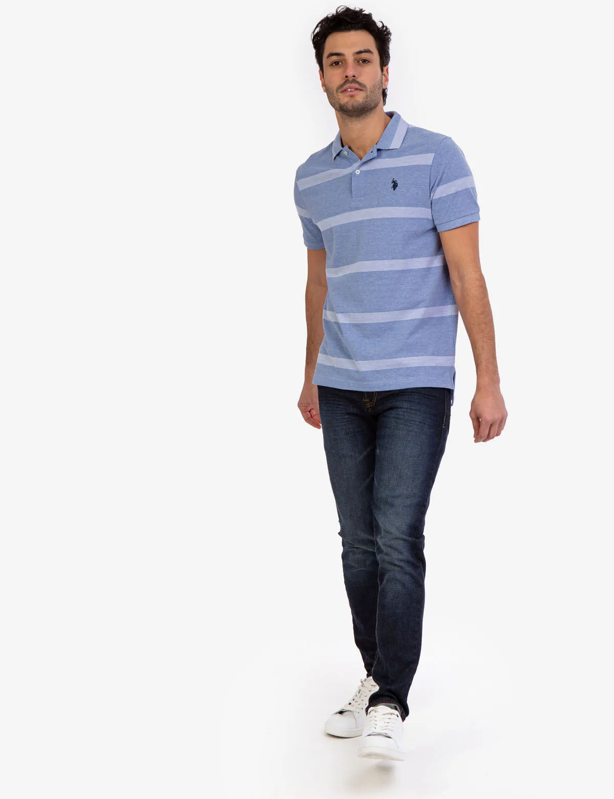 BIRDSEYE STRIPE POLO SHIRT