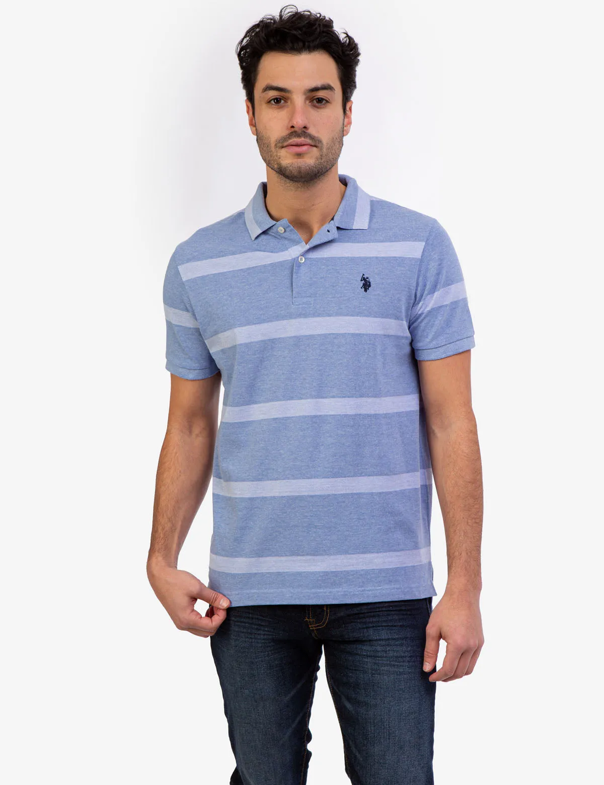 BIRDSEYE STRIPE POLO SHIRT