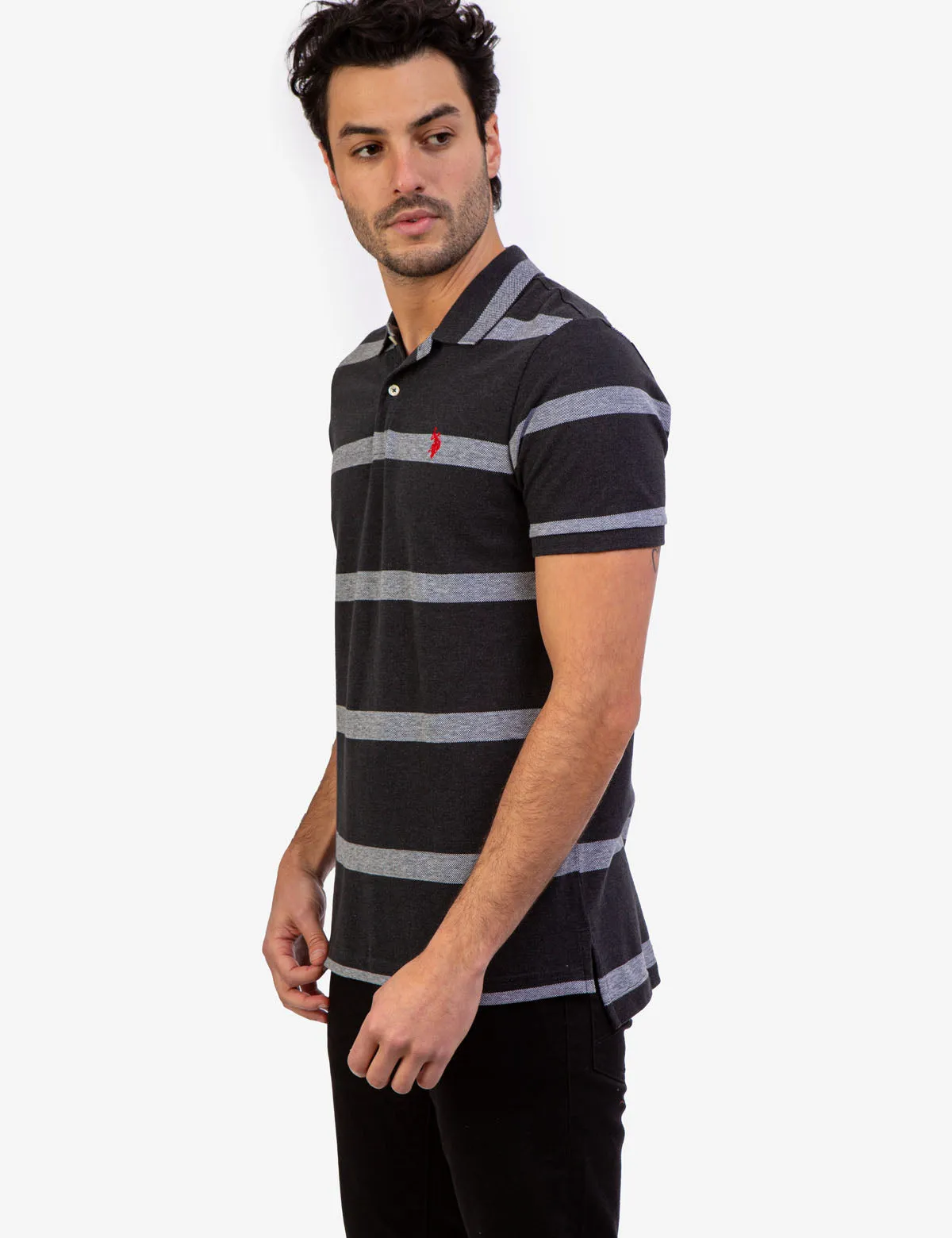 BIRDSEYE STRIPE POLO SHIRT