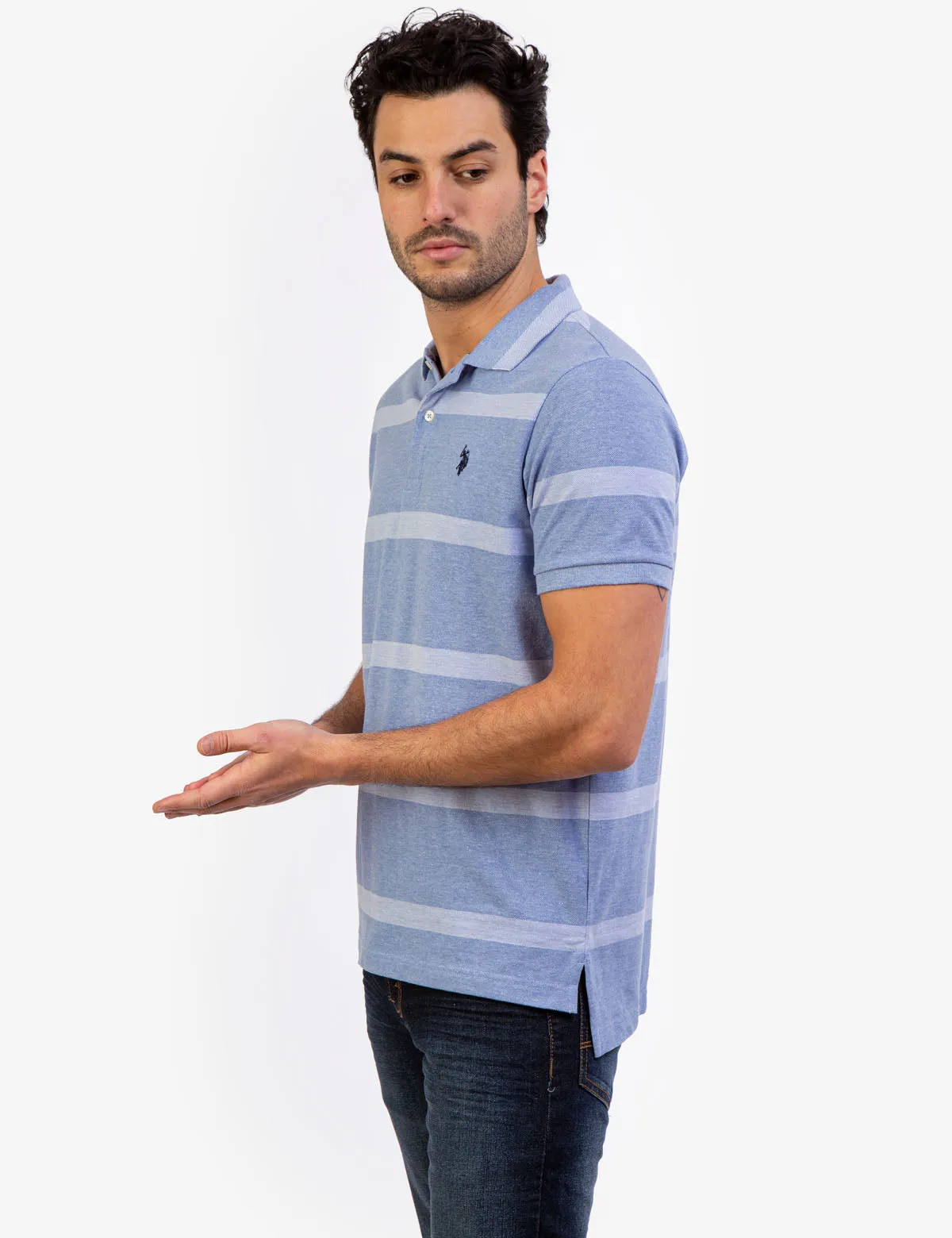 BIRDSEYE STRIPE POLO SHIRT