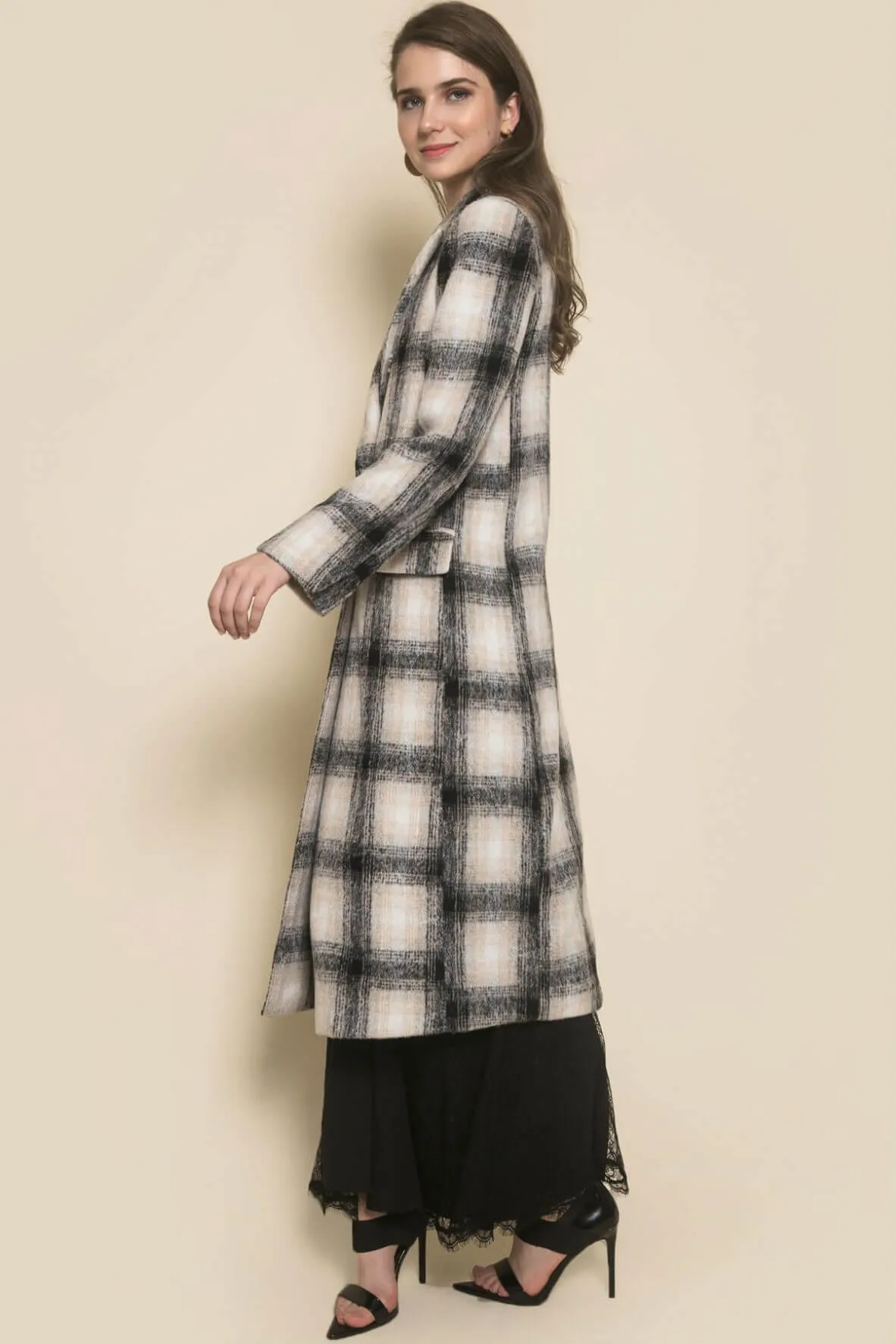 Black and White Check Coat