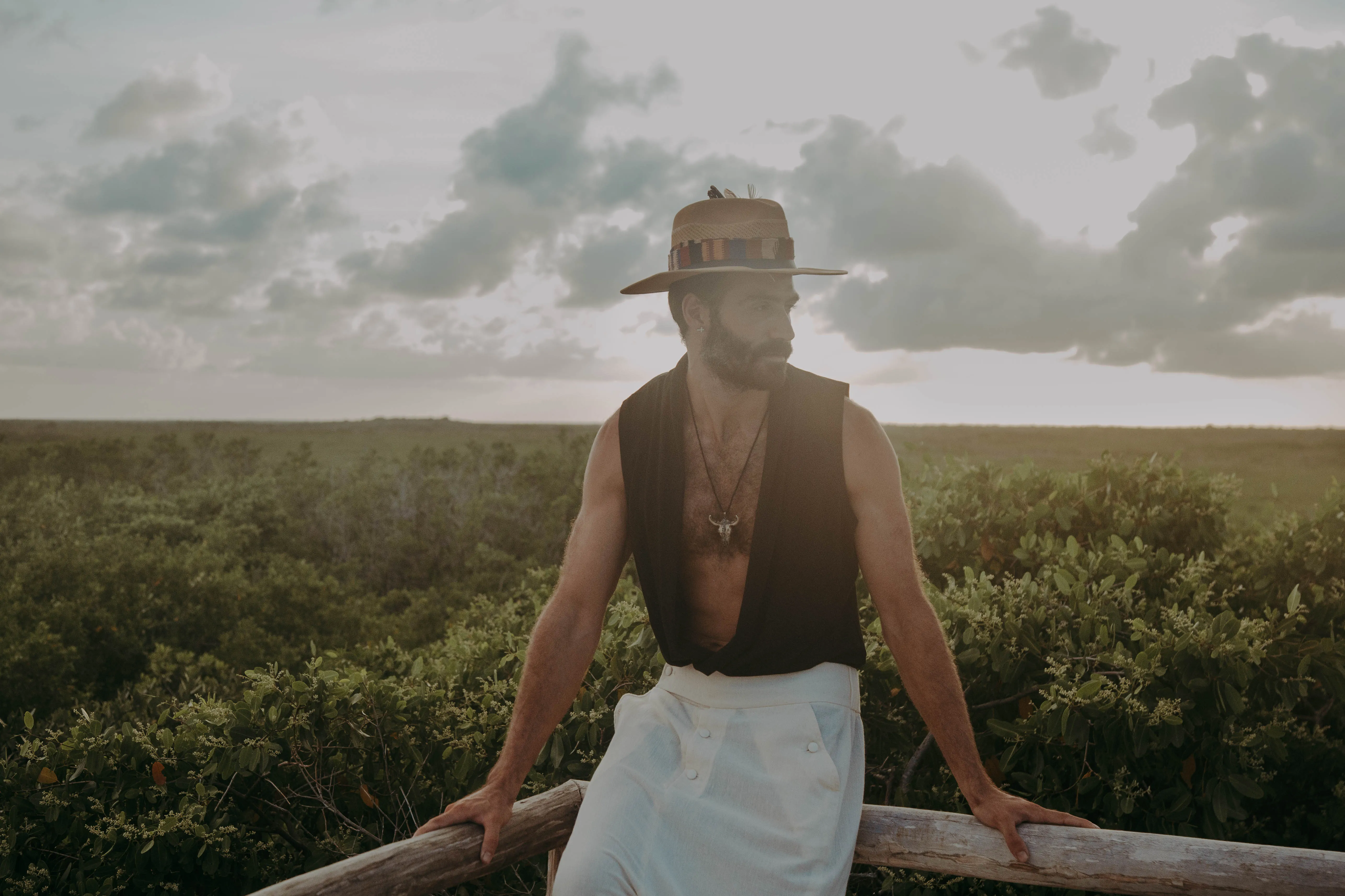 Black Bohemian Button Vest