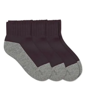 Black/gray cushioned quarter sock(3 pair pack)