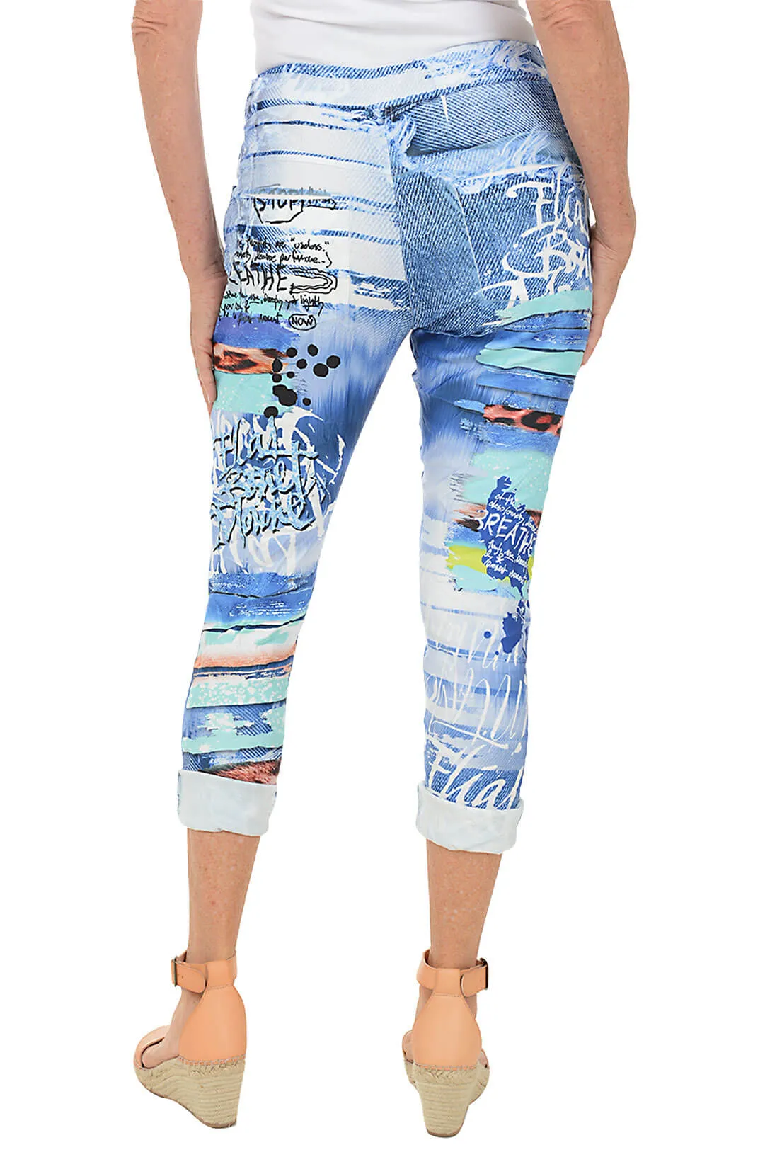 Blue Graffiti Jogger Pant