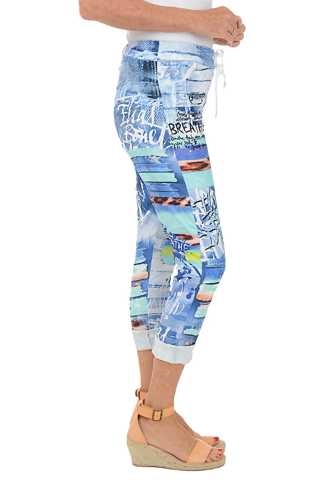 Blue Graffiti Jogger Pant