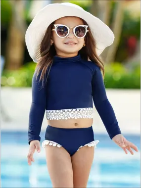 Boho Beach Babe Rash Guard Two Piece Swimsuit