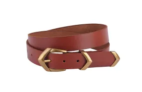 Boho Triangular Buckle Leather Belt Set