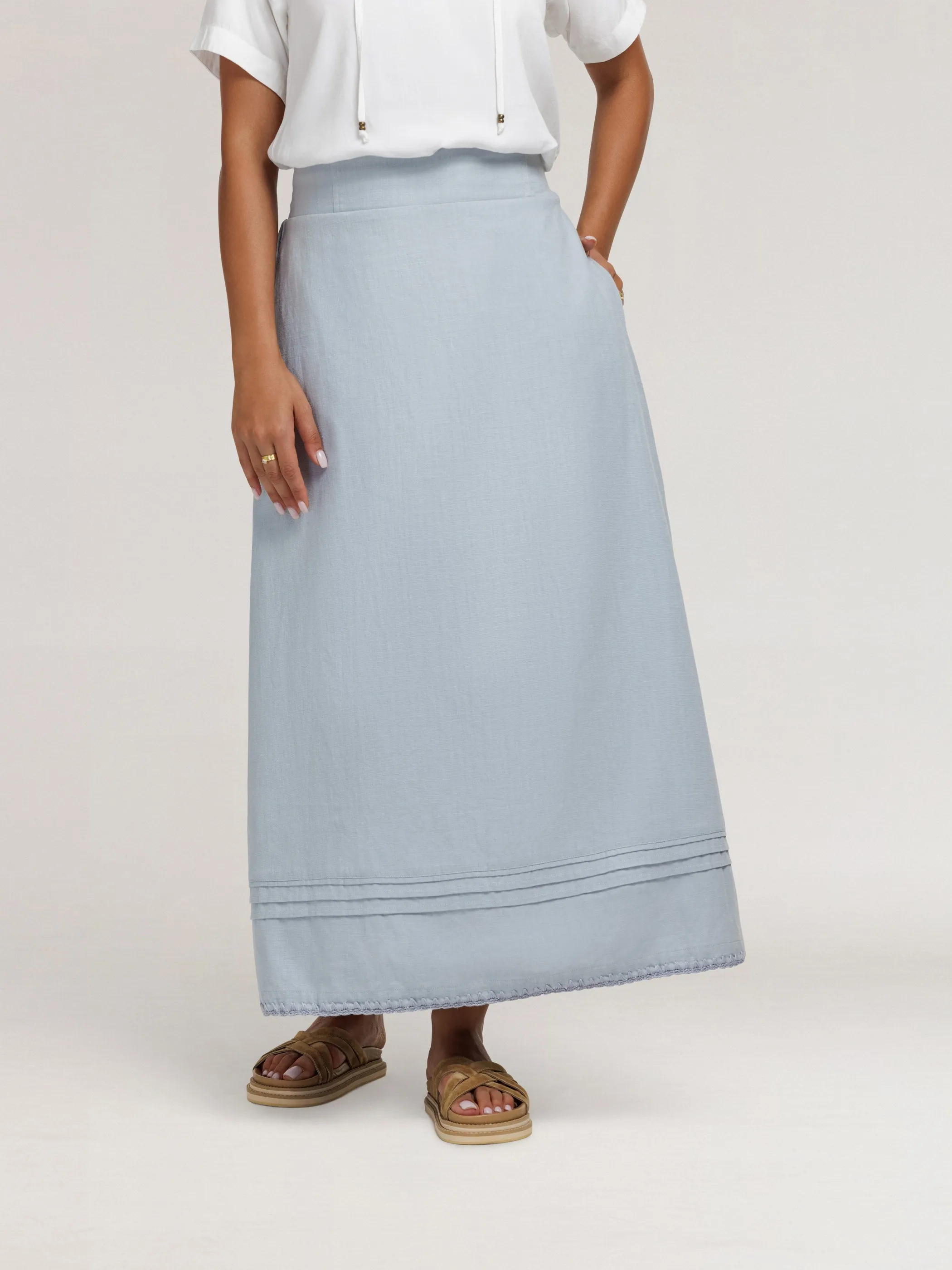 Bordeaux Cotton Skirt Slate Blue