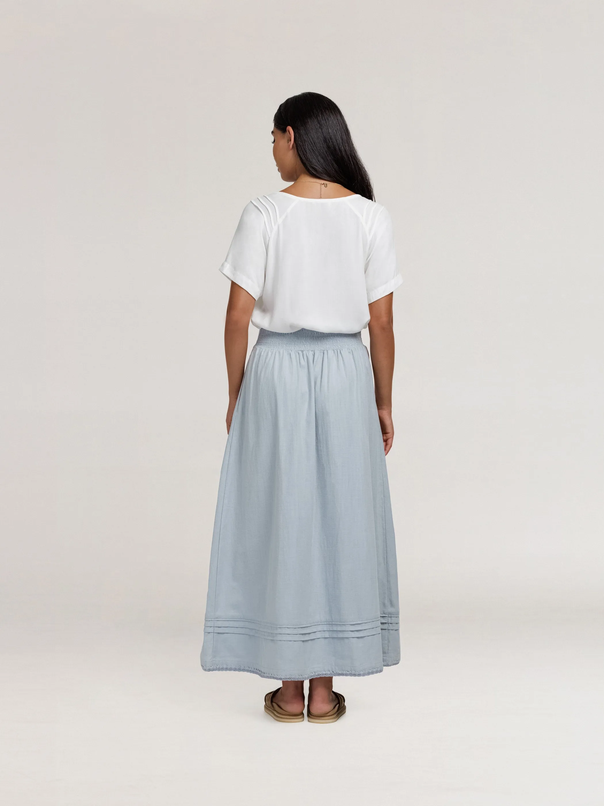 Bordeaux Cotton Skirt Slate Blue