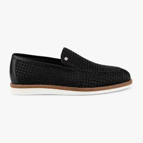 Braided Calfskin & Cotton Loafers