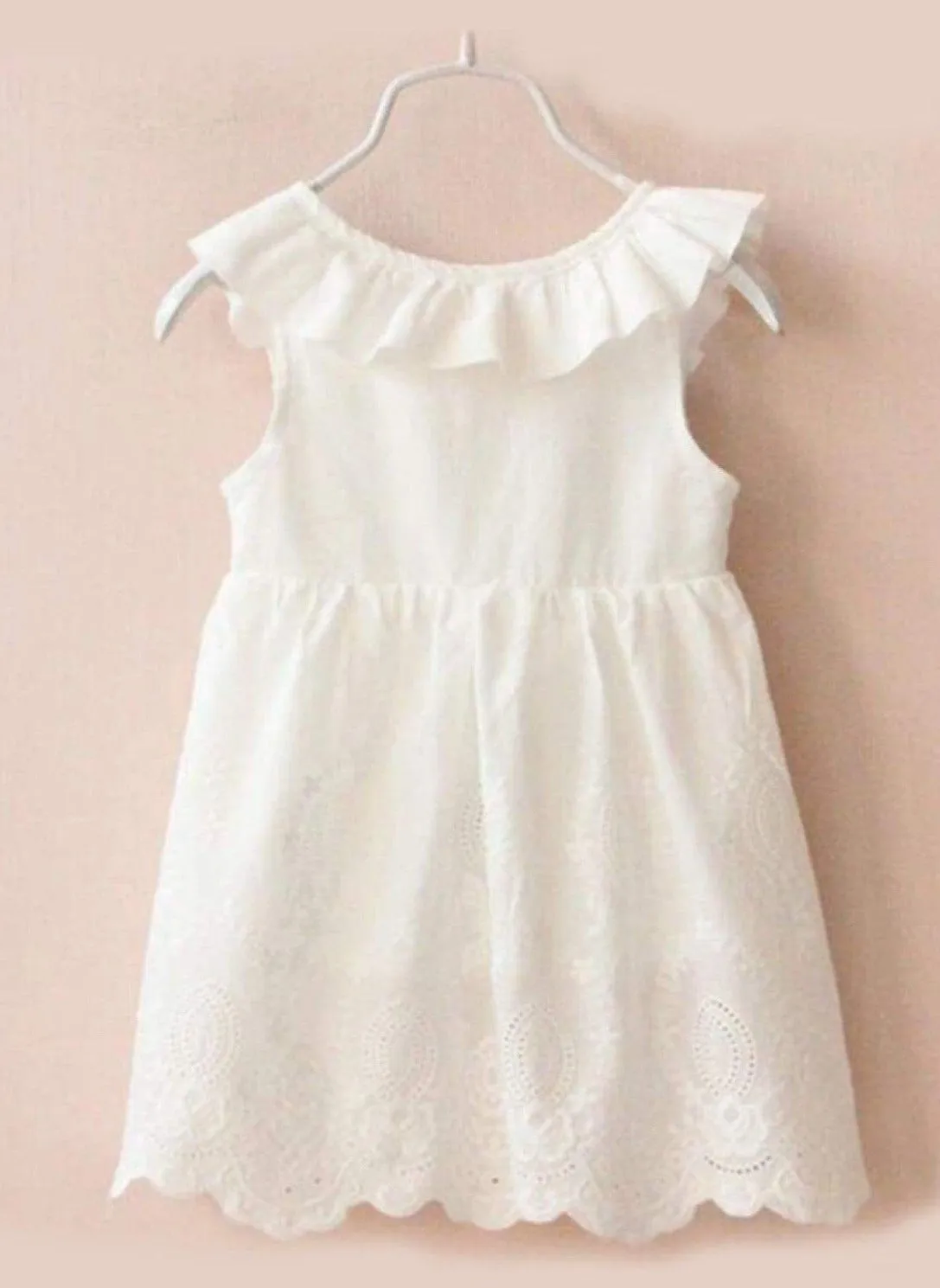 Breezy Baby Doll White Eyelet Ruffle Dress