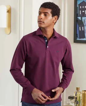 Burgundy Long Sleeve Polo Shirt