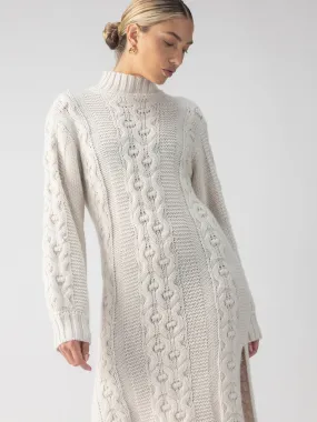 Cable Sweater Dress Chalk