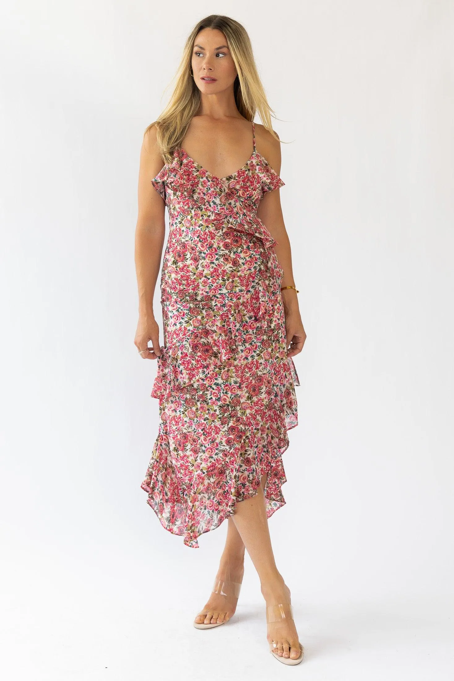 Camari Pink Floral Midi Dress - Final Sale