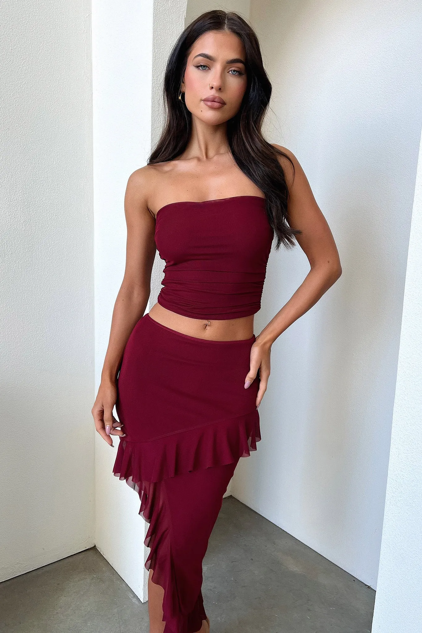 Cardona Skirt - Deep Red