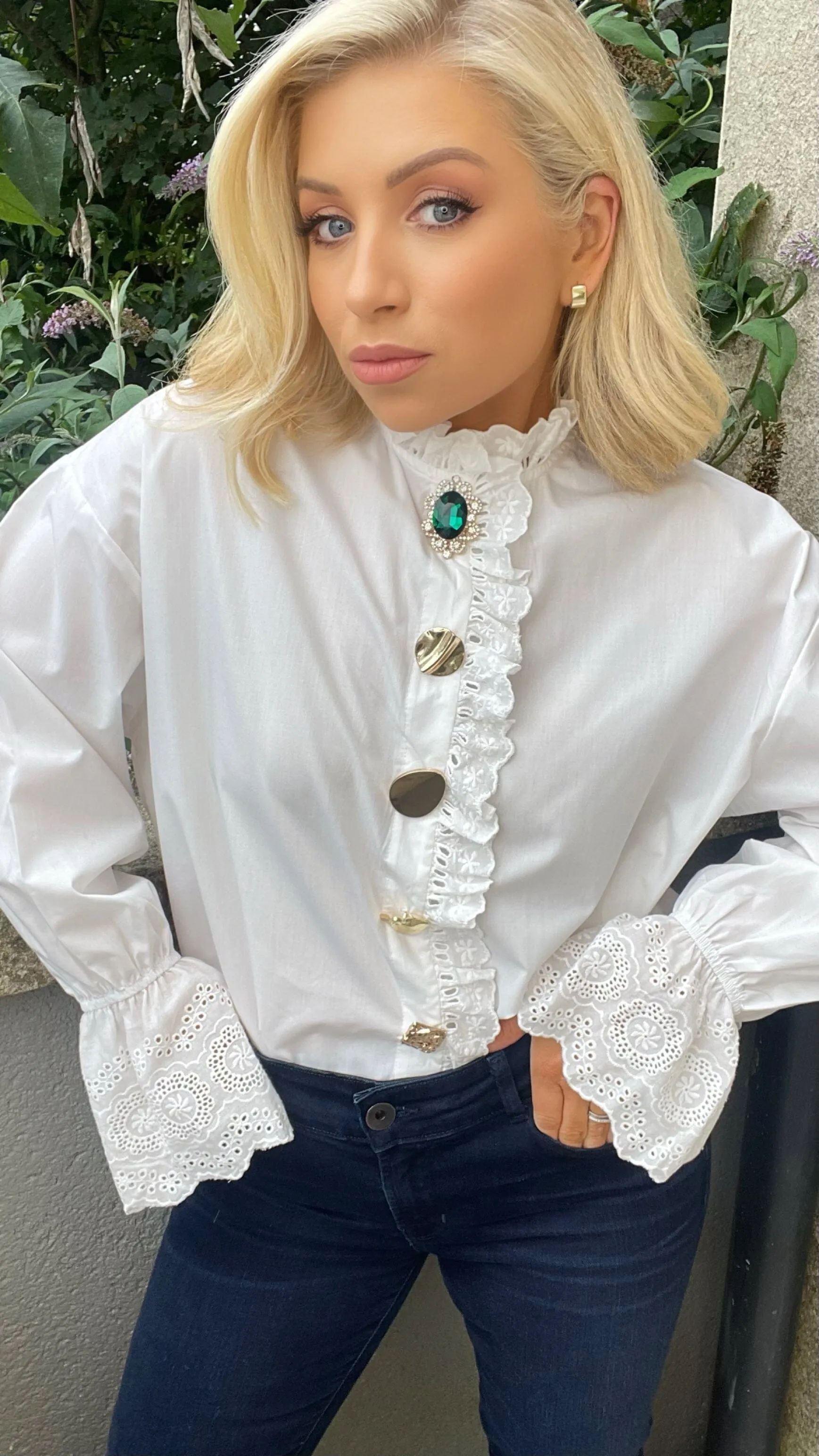 CASSIDY BAROQUE SHIRT - WHITE