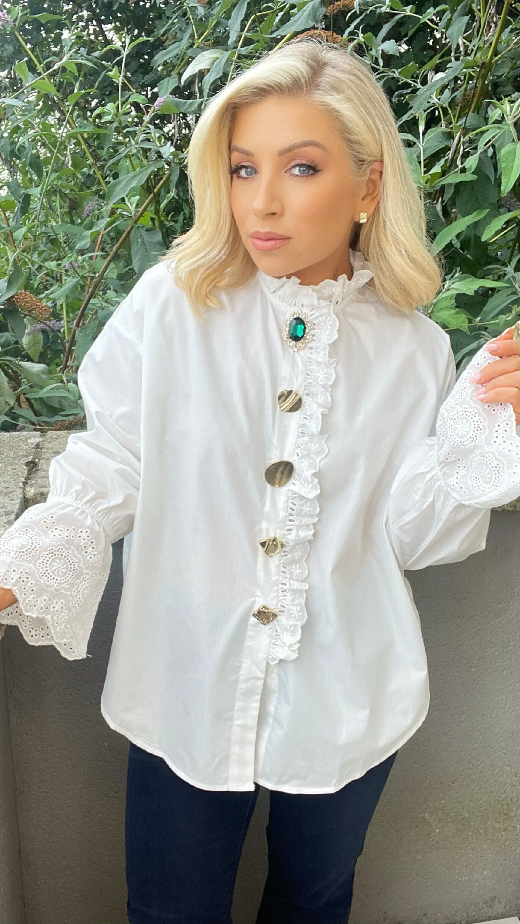 CASSIDY BAROQUE SHIRT - WHITE