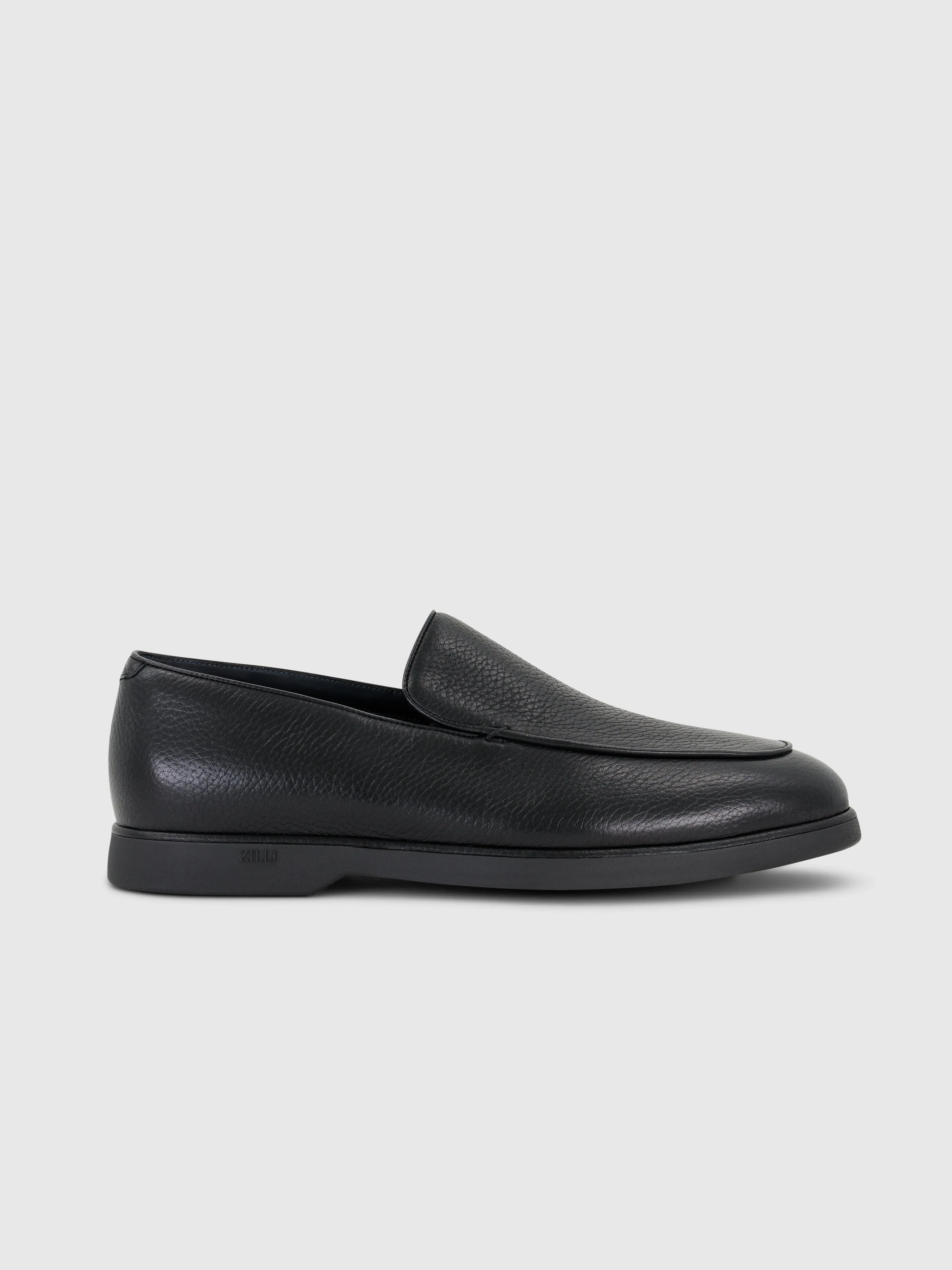 Casual Loafers in Deerskin and Caiman Black