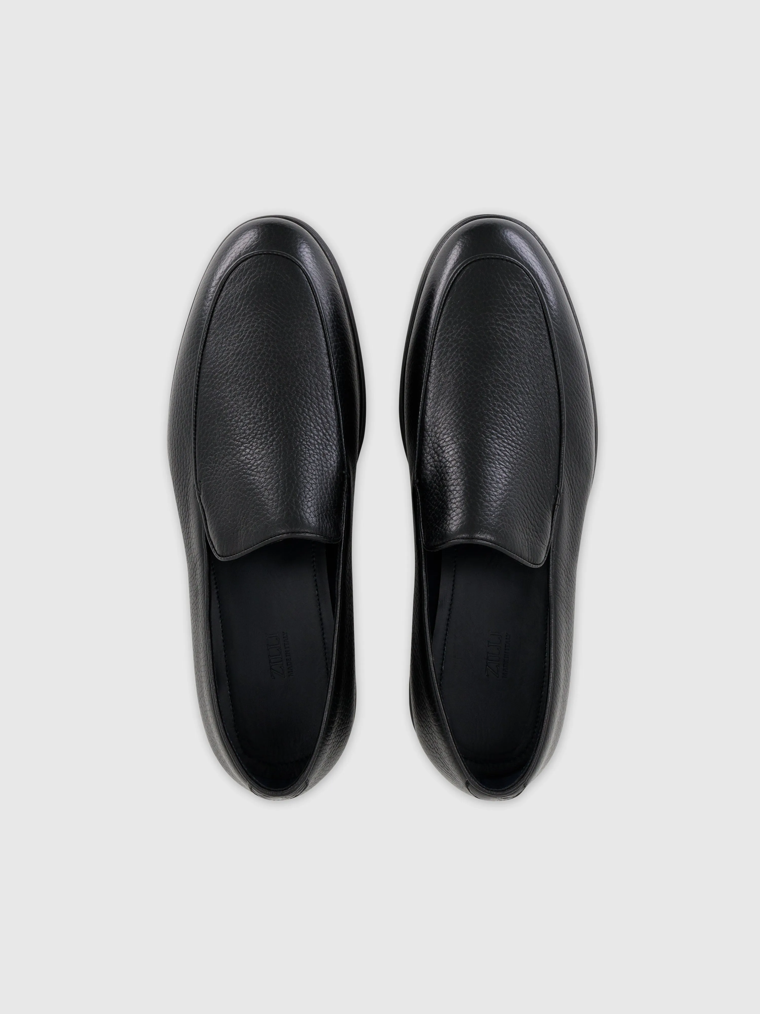 Casual Loafers in Deerskin and Caiman Black