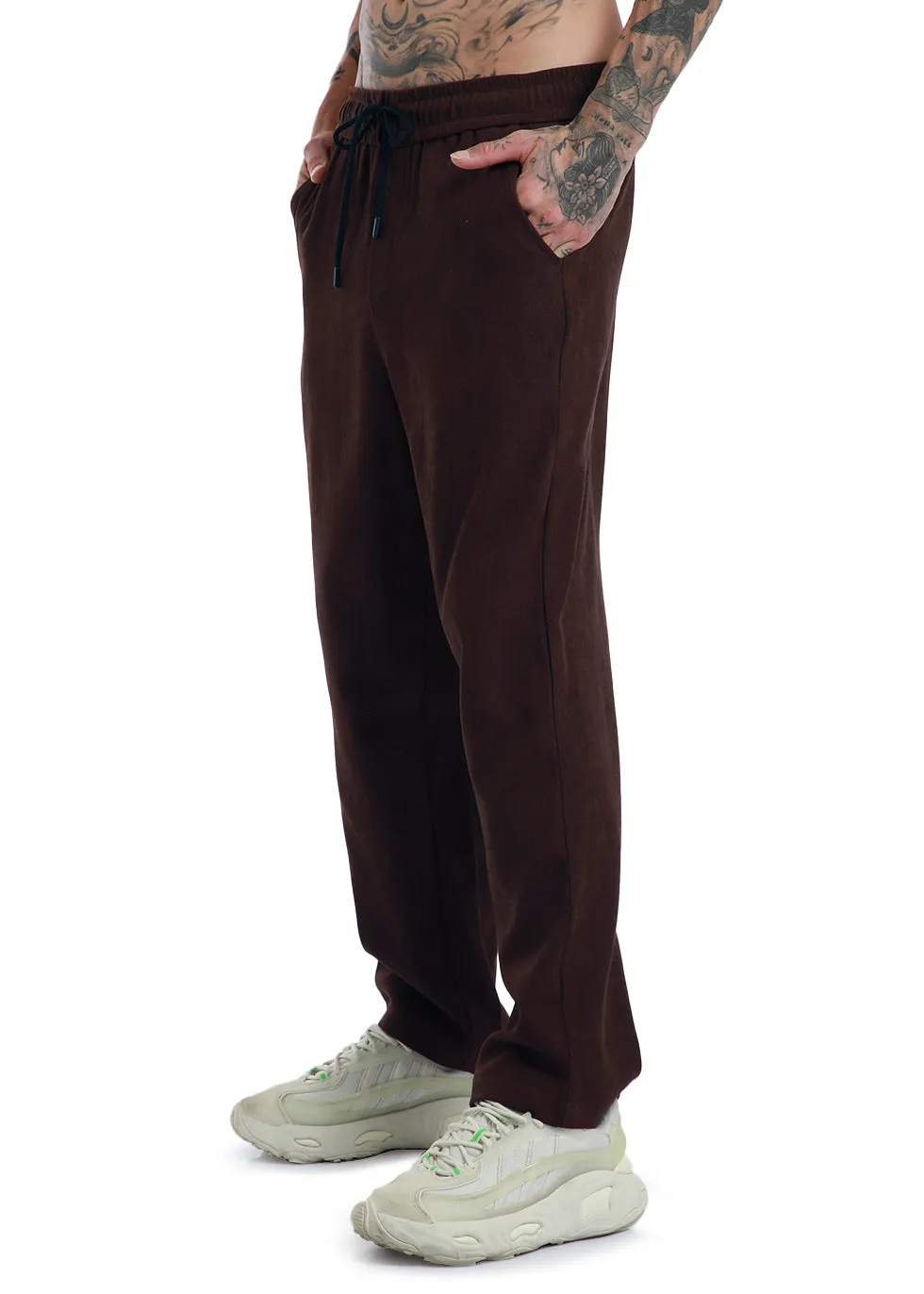 Chocolate Brown Thin-Corduroy Trousers