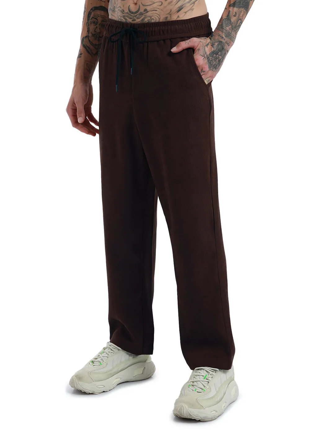 Chocolate Brown Thin-Corduroy Trousers