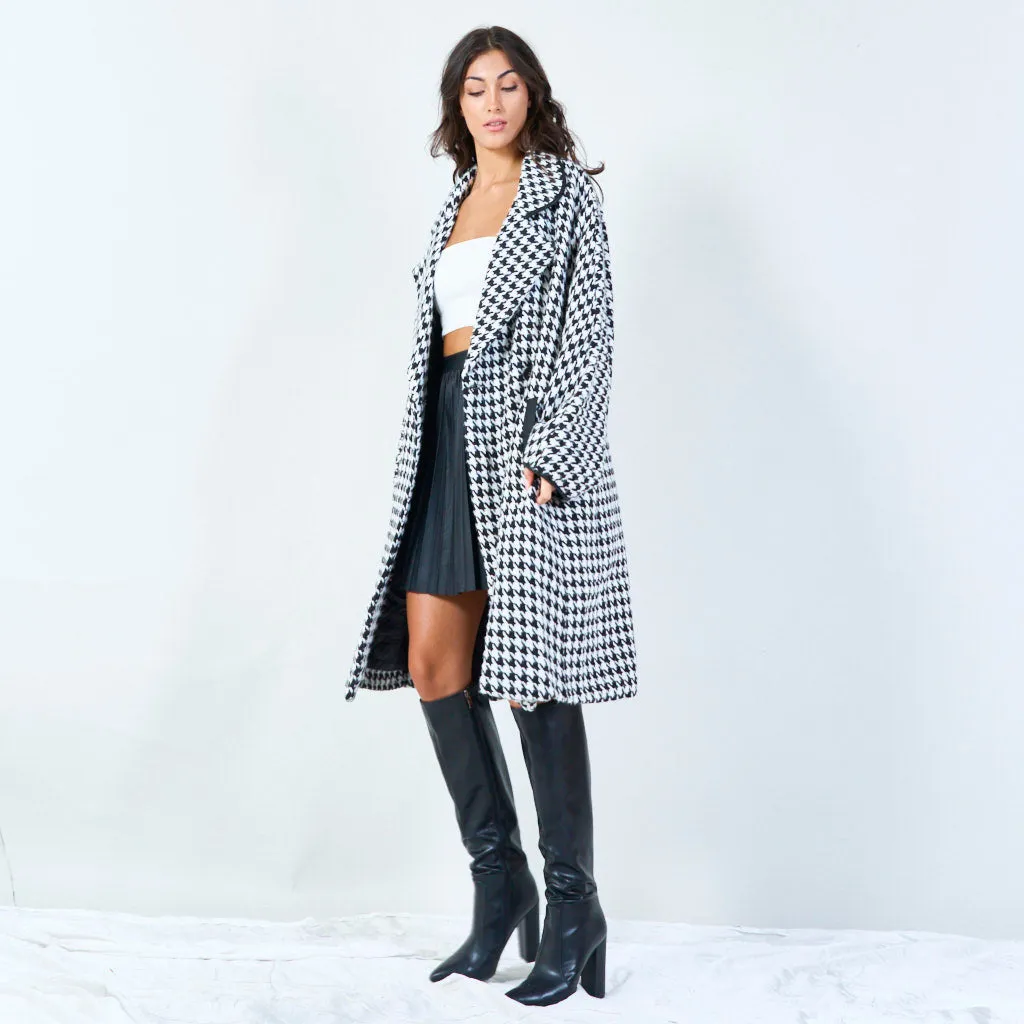 Classic houndstooth oversized coat wholesale