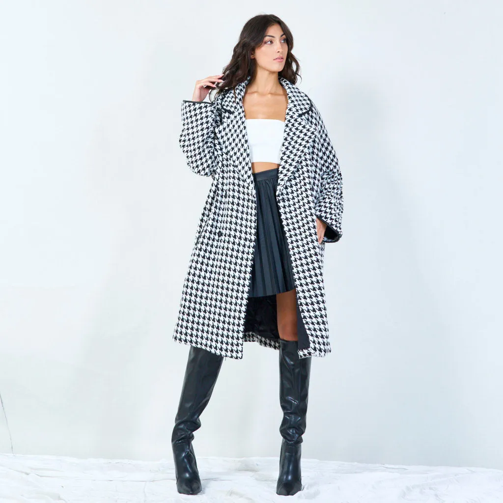 Classic houndstooth oversized coat wholesale