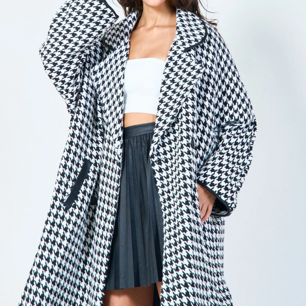 Classic houndstooth oversized coat wholesale