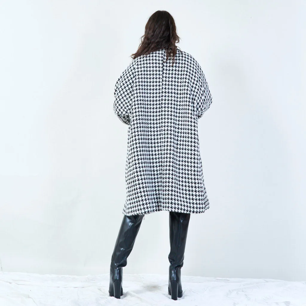 Classic houndstooth oversized coat wholesale