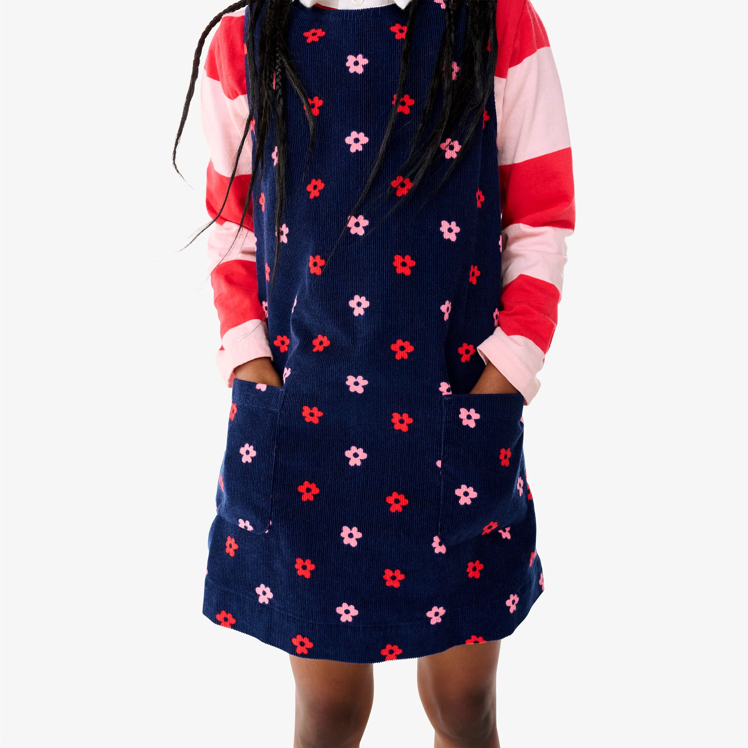 Clearance corduroy jumper in mini cutout blooms