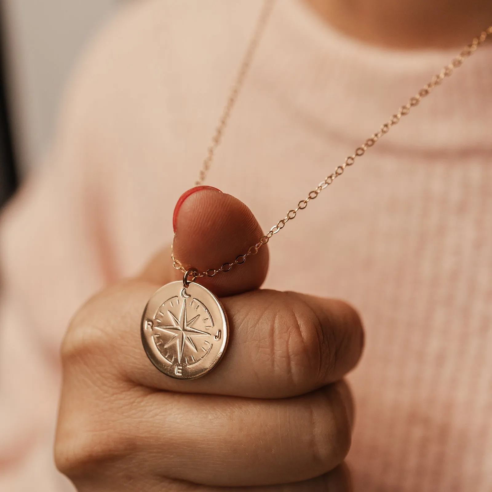 Compass Necklace • Extra Large Pendant Necklace