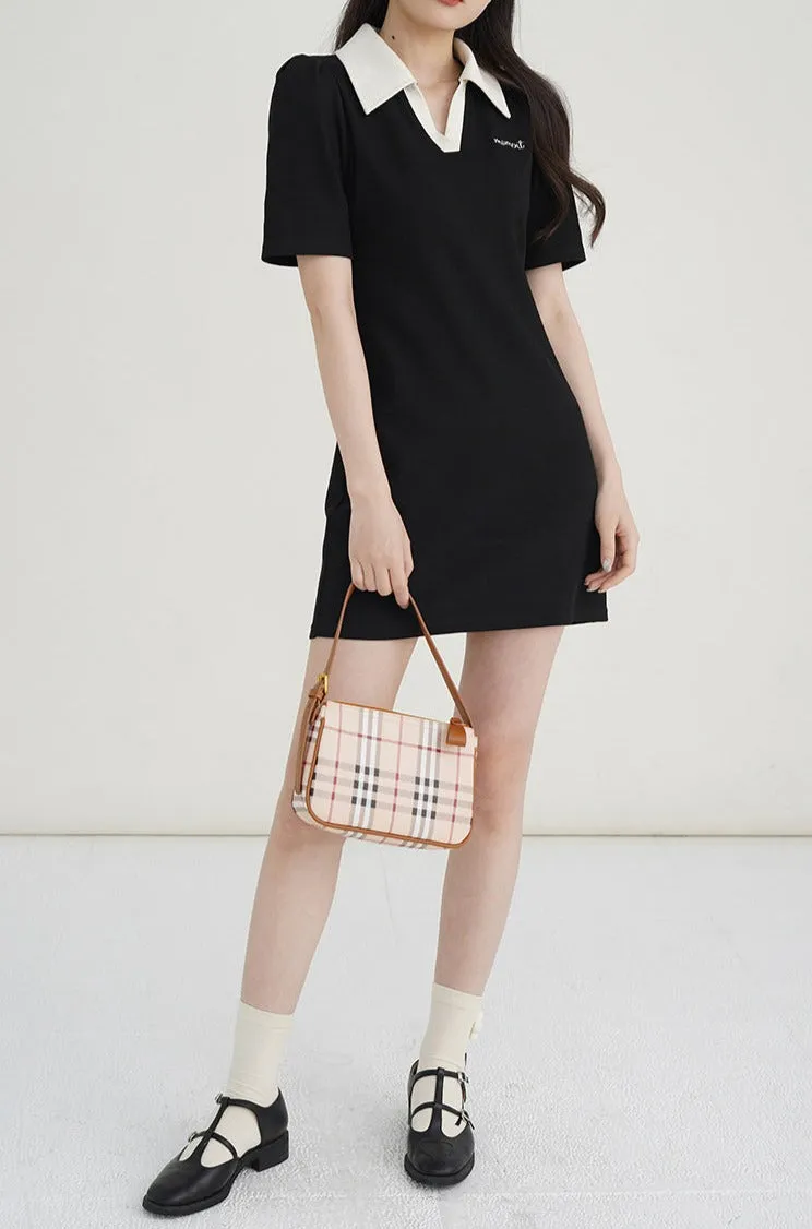 Contrast Collar Mini Dress