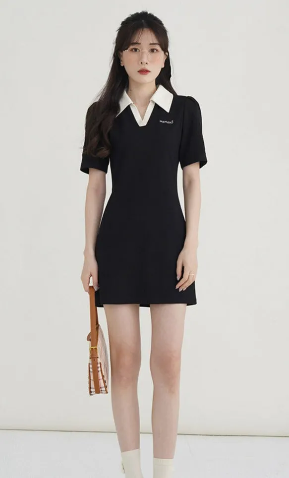 Contrast Collar Mini Dress