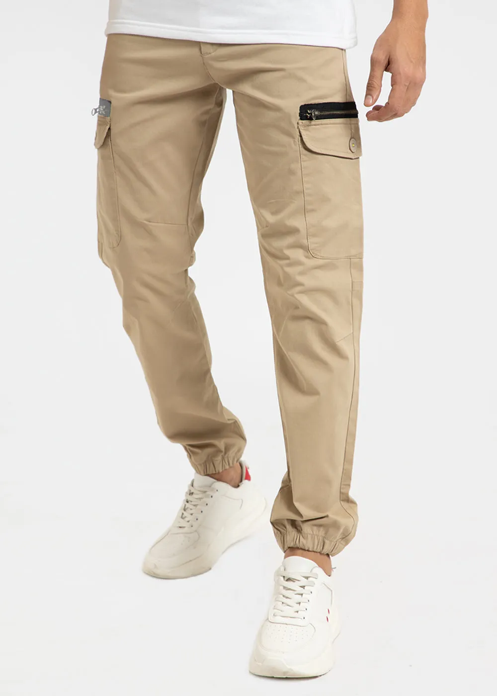 Cream Mist Elasticated Cargo Pant