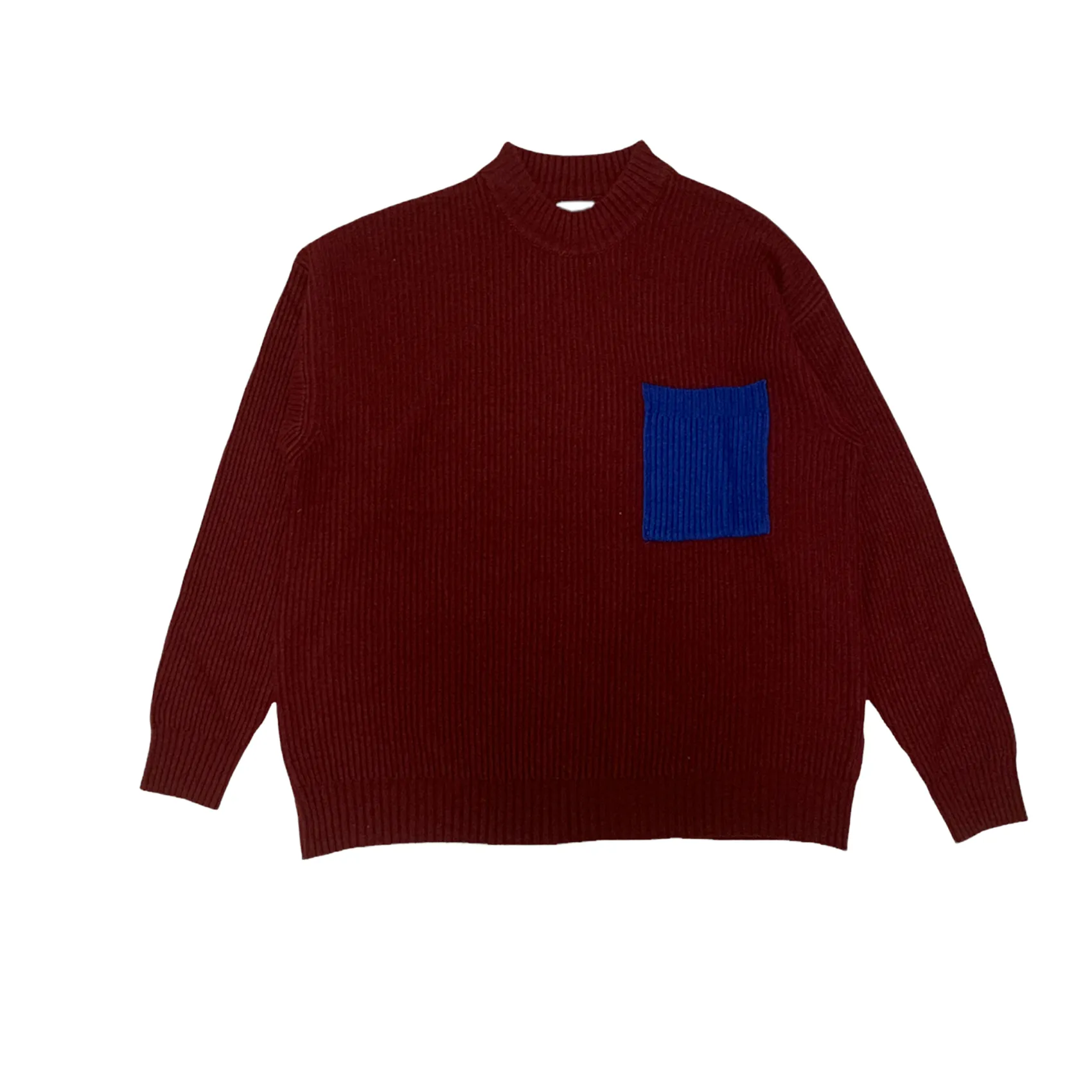 Crew Neck Pocket - Plum/Bluette