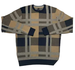 Crew Neck Sweater, Navy/Oak