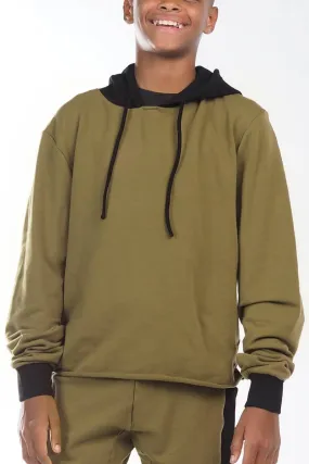 Cropped Hoodie in Forest Green